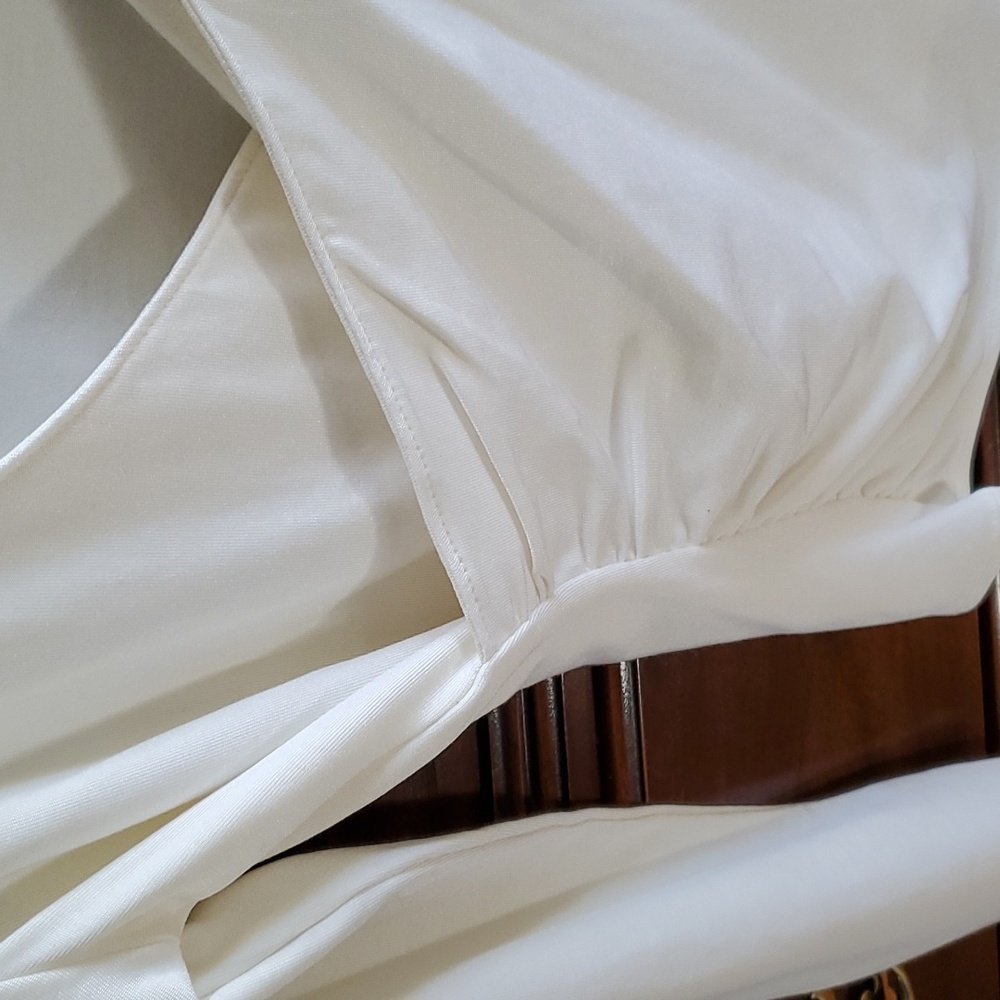 Nwt Gap Stretch Wrap White V-Neck Long Sleeve Top - Picture 4 of 5